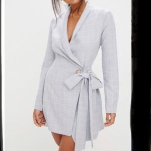 Pretty Little Thing Grey Blazer Dress